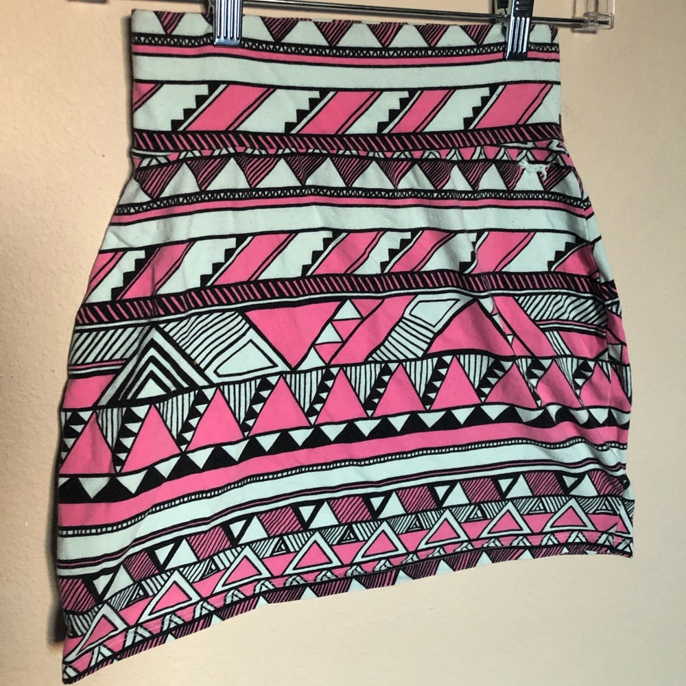 Southwestern print bodycon mini skirt